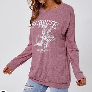 NIB The Office Sweatshirt - Schrute Farms B&B red Large women’s top w pockets.